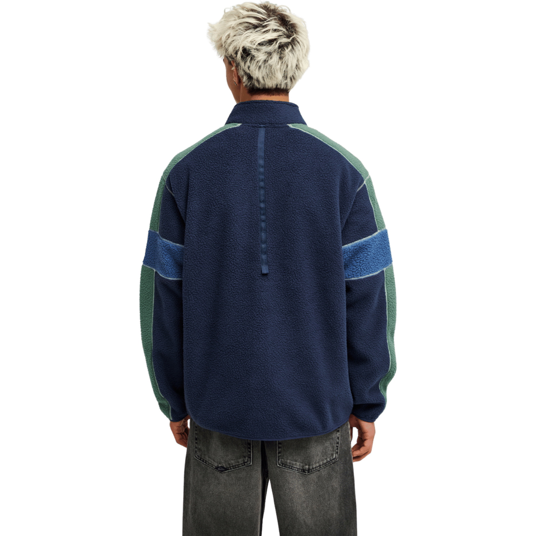 2026 Quiksilver Mens Clean Coast Block Zip-Up Fleece EQYPF03091 - Dark Navy